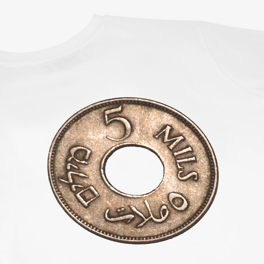 Palestine Coin L/S Tee - White