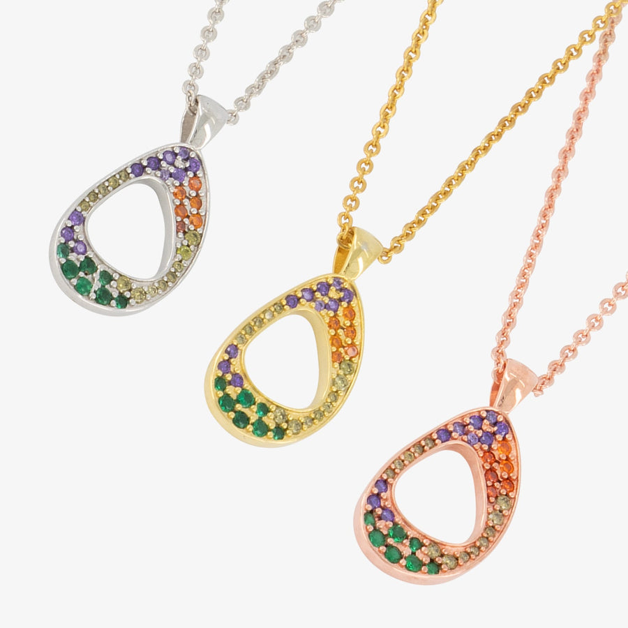 5ivepillars Multicolor Logo Necklace - Rose Gold