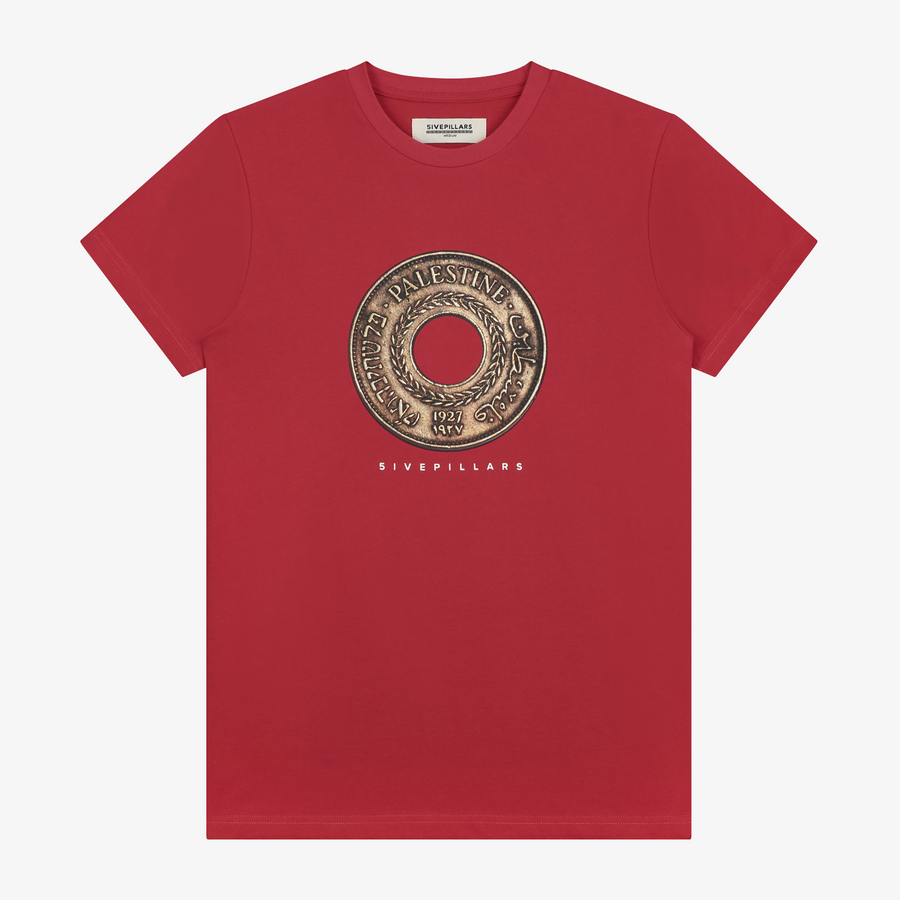 Palestine Coin Tee - Red